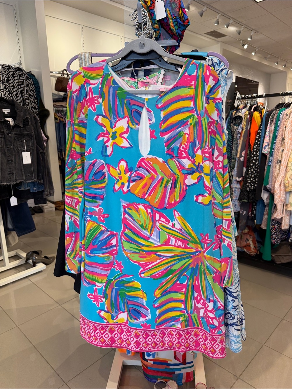 Lilly Pulitzer Turquoise Multi Floral-Print Midi Dress